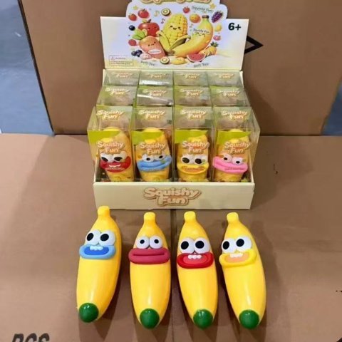 Banana Face Block Clay Squishy