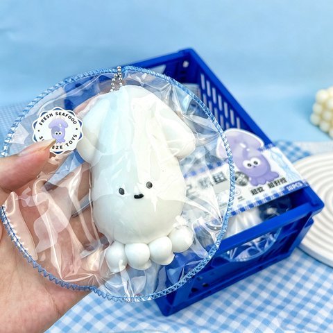 Icy-Clear Fruit Series Transparent Grape Squishy